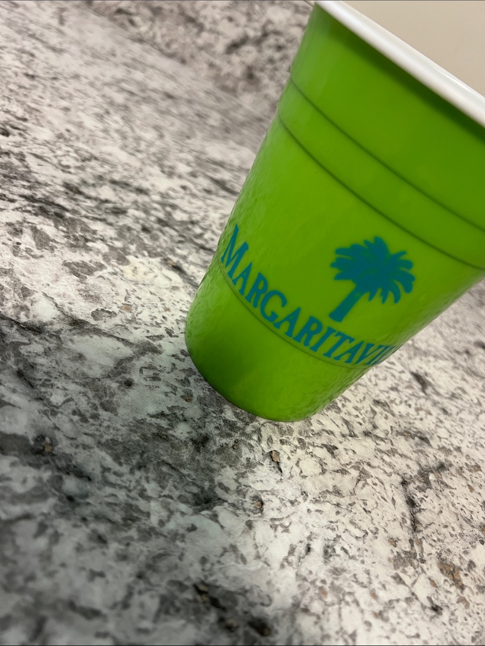 Margaritaville Lime Green Party Cup with Blue Logo